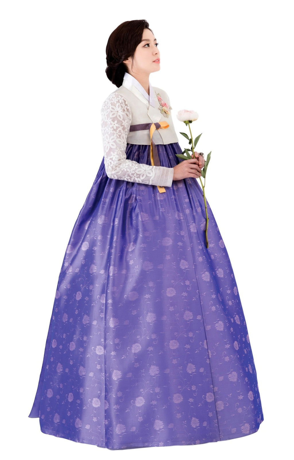 white top and blue skirt for lady
