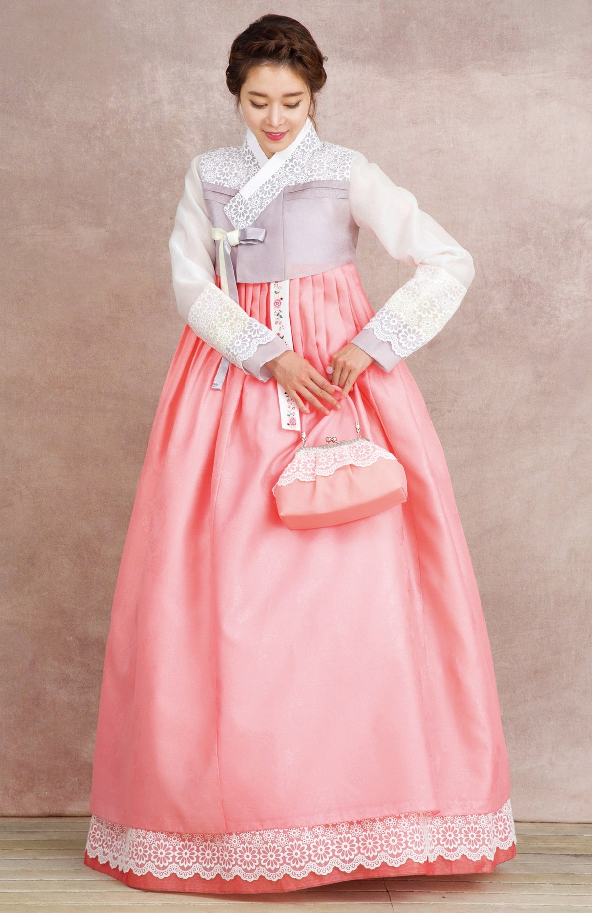 rainbow color hanbok for young women