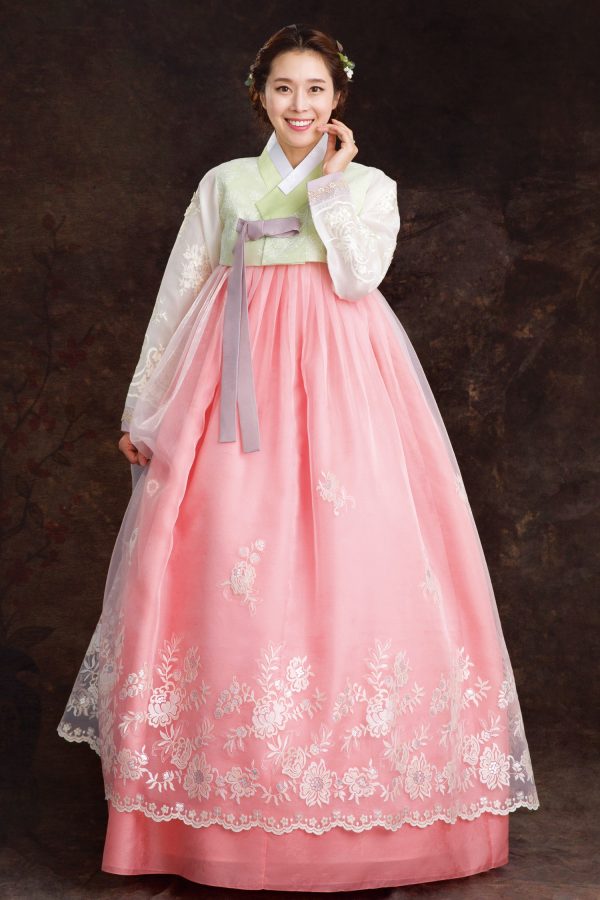 lace hanbok for young women