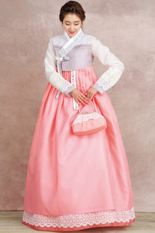 rainbow color hanbok for young women