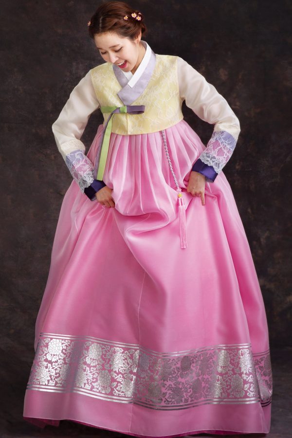 beaten silver hanbok for wedding